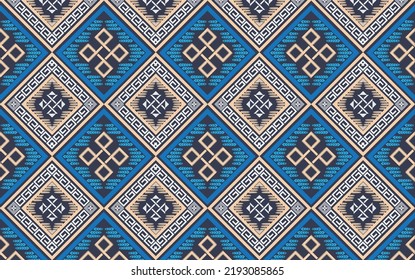 Geometric Ethnic pattern seamless design for background or wallpaper.