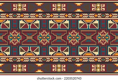 Geometric ethnic pattern seamless design for background or wallpaper.