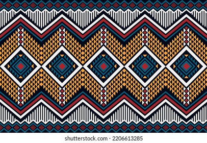 El patrón étnico geométrico no tiene fisuras. patrón étnico sin costuras. Diseño para el negocio de la tela, cortina, fondo, alfombra, papel pintado, ropa, envoltura, Batik, tela, ilustración vectorial.