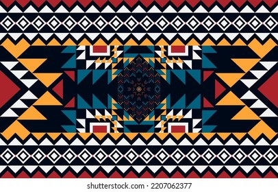El patrón étnico geométrico no tiene fisuras. patrón étnico sin costuras. Diseño para el negocio de la tela, cortina, fondo, alfombra, papel pintado, ropa, envoltura, Batik, tela, ilustración vectorial.