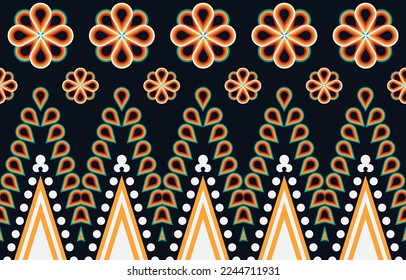 El patrón étnico geométrico no tiene fisuras. patrón étnico sin costuras. Diseño para el negocio de la tela, cortina, fondo, alfombra, papel pintado, ropa, envoltura, Batik, tela, ilustración vectorial.