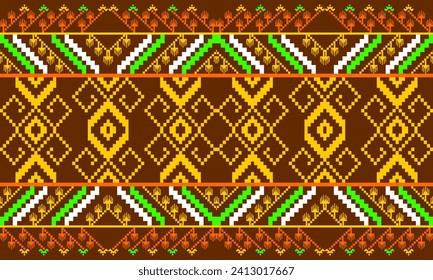 Geometric ethnic pattern seamless design for background or wallpaper.