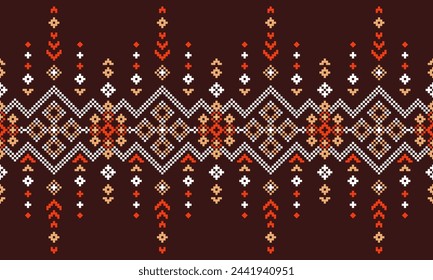 Geometric ethnic pattern seamless design for background or wallpaper.