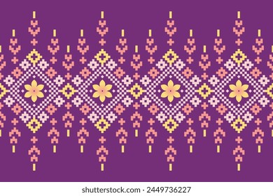 Geometric ethnic pattern seamless design for background or wallpaper.