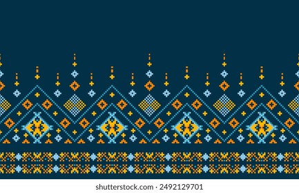 Geometric ethnic pattern seamless design for background or wallpaper.