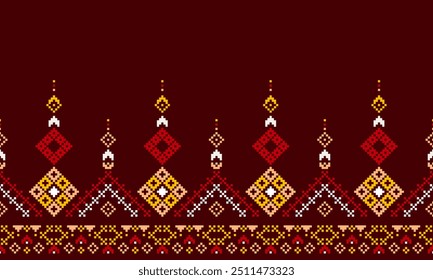 Geometric ethnic pattern seamless design for background or wallpaper.