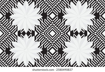 Geometric ethnic pattern seamless design for background, wallpaper, fabric, textile.