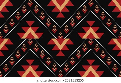 Geometric ethnic pattern seamless design for background ,curtain, carpet, wallpaper, clothing, wrapping, Batik, vector illustration.