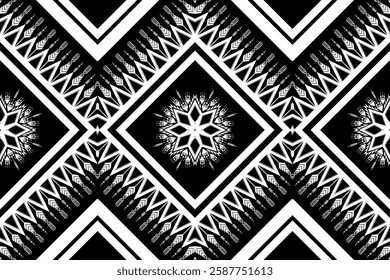 Geometric ethnic pattern seamless design for background , Tribal geometric seamless pattern , Ethnic design hipster backdrop ,wallpaper background , Design for curtain ,carpet ,fabric ,textile