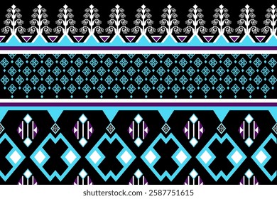 Geometric ethnic pattern seamless design for background , Tribal geometric seamless pattern , Ethnic design hipster backdrop ,wallpaper background , Design for curtain ,carpet ,fabric ,textile