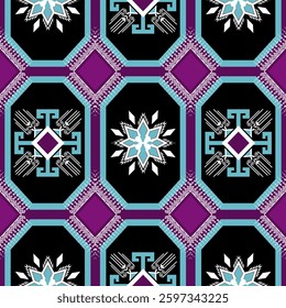 Geometric ethnic pattern seamless design for background ,Tribal geometric seamless patterns, ethnic design, hipster backdrop, wallpaper Background, Design curtain, carpet ,fabric ,textile