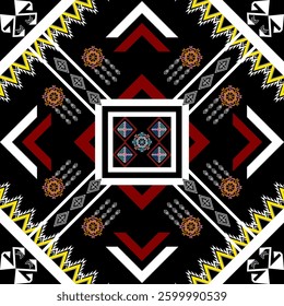 Geometric ethnic pattern seamless design for background ,Tribal geometric seamless patterns, ethnic design, hipster backdrop, wallpaper Background, Design curtain, carpet ,fabric ,textile	