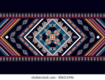 Geometric ethnic pattern seamless design for background or wallpaper.