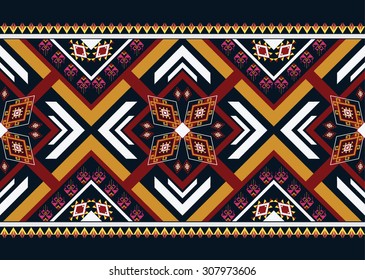 Geometric Ethnic pattern seamless design for background or wallpaper.