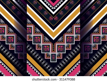 Geometric ethnic pattern seamless design for background or wallpaper.