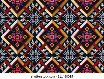 Geometric Ethnic pattern seamless design for background or wallpaper.