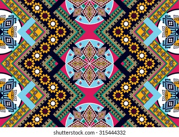Geometric ethnic pattern seamless design for background or wallpaper.