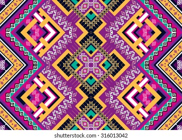 Geometric ethnic pattern seamless design for background or wallpaper.