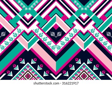 Geometric ethnic pattern seamless design for background or wallpaper.