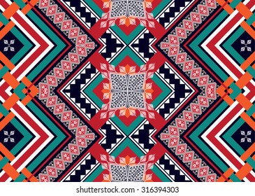 Geometric ethnic pattern seamless design for background or wallpaper.