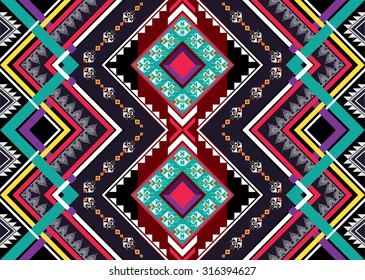 Geometric ethnic pattern seamless design for background or wallpaper.