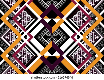 Geometric ethnic pattern seamless design for background or wallpaper.