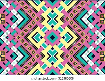 Geometric ethnic pattern seamless design for background or wallpaper.