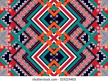 Geometric ethnic pattern seamless design for background or wallpaper.