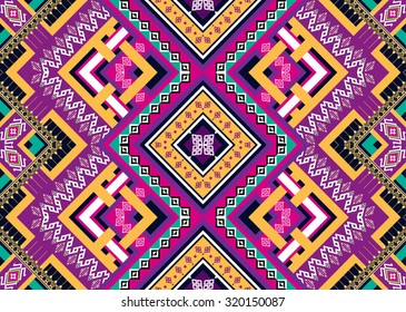 Geometric ethnic pattern seamless design for background or wallpaper.