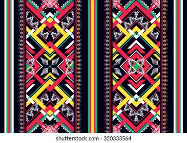 Geometric ethnic pattern seamless design for background or wallpaper.
