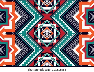 Geometric ethnic pattern seamless design for background or wallpaper.