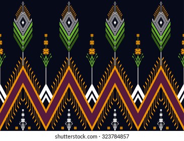 Geometric ethnic pattern seamless design for background or wallpaper.