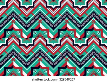 Geometric ethnic pattern seamless design for background or wallpaper.