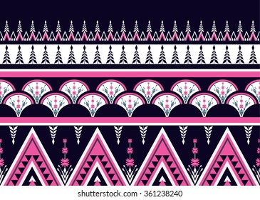 Geometric ethnic pattern seamless design for background or wallpaper.