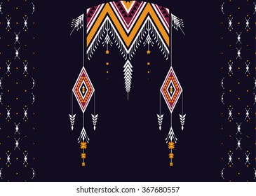 Geometric ethnic pattern seamless design for background or wallpaper.