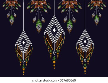 Geometric ethnic pattern seamless design for background or wallpaper.