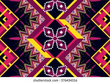 Geometric ethnic pattern seamless design for background or wallpaper.