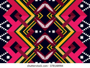 Geometric ethnic pattern seamless design for background or wallpaper.