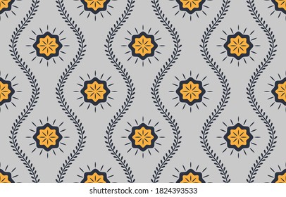 Geometric ethnic pattern seamless flower color oriental. seamless pattern. Design for fabric, curtain, background, carpet, wallpaper, clothing, wrapping, Batik, fabric,Vector illustration. pattern sty