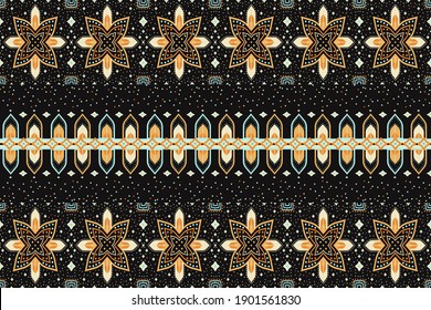 Geometric ethnic pattern seamless flower color oriental. seamless pattern. Design for fabric, curtain, background, carpet, wallpaper, clothing, wrapping, Batik, fabric,Vector illustration. pattern sty