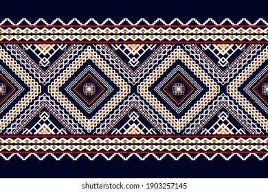 Geometric ethnic pattern seamless flower color oriental. seamless pattern. Design for fabric, curtain, background, carpet, wallpaper, clothing, wrapping, Batik, fabric,Vector illustration. pattern sty