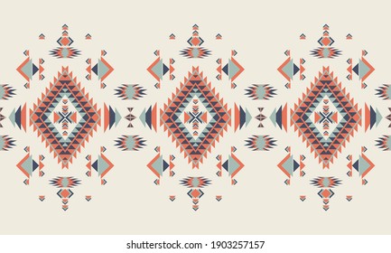 Geometric ethnic pattern seamless flower color oriental. seamless pattern. Design for fabric, curtain, background, carpet, wallpaper, clothing, wrapping, Batik, fabric,Vector illustration. pattern sty