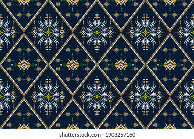 Geometric ethnic pattern seamless flower color oriental. seamless pattern. Design for fabric, curtain, background, carpet, wallpaper, clothing, wrapping, Batik, fabric,Vector illustration. pattern sty