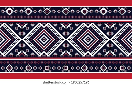 Geometric ethnic pattern seamless flower color oriental. seamless pattern. Design for fabric, curtain, background, carpet, wallpaper, clothing, wrapping, Batik, fabric,Vector illustration. pattern sty