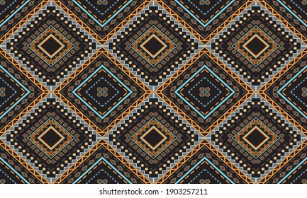 Patrón geométrico étnico sin fisuras color de flores oriental. patrón impecable. Diseño para tela, cortina, fondo, alfombra, papel pintado, ropa, envoltura, Batik, tela, ilustración vectorial. tinte