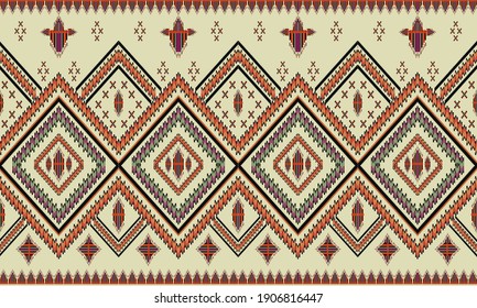 Geometric ethnic pattern seamless flower color oriental. seamless pattern. Design for fabric, curtain, background, carpet, wallpaper, clothing, wrapping, Batik, fabric,Vector illustration. pattern sty