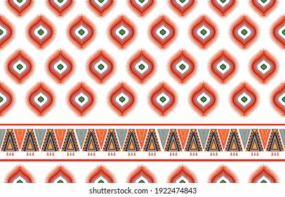 Geometric ethnic pattern seamless flower color oriental. seamless pattern. Design for fabric, curtain, background, carpet, wallpaper, clothing, wrapping, Batik, fabric,Vector illustration