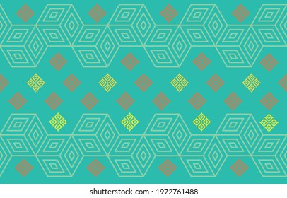 Geometric ethnic pattern seamless flower color oriental. seamless pattern. Design for fabric, curtain, background, carpet, wallpaper, clothing, wrapping, Batik, fabric,Vector illustration