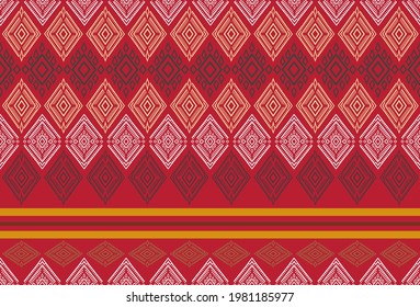 Geometric ethnic pattern seamless flower color oriental. seamless pattern. Design for fabric, curtain, background, carpet, wallpaper, clothing, wrapping, Batik, fabric,Vector illustration