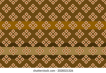 Geometric ethnic pattern seamless flower color Brown. seamless pattern. Design for fabric, curtain, background, carpet, wallpaper, clothing, wrapping, Batik, fabric,Vector illustration